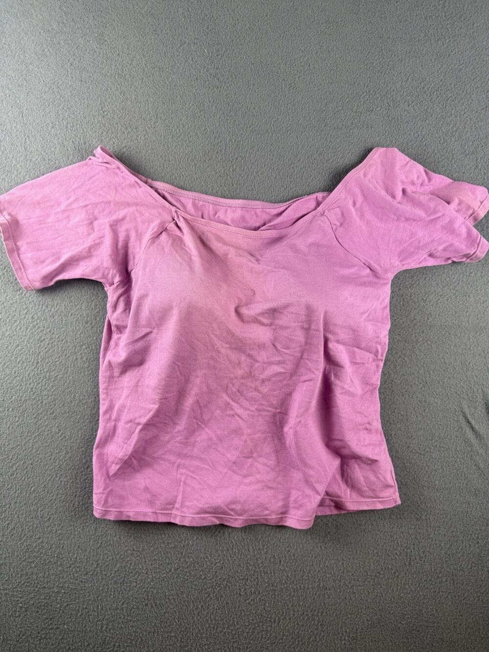 Soft Surroundings Short Sleeve Top Built In Bra 42DD Pink Womens Plus Size